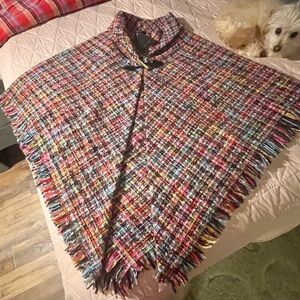 Marc New York Multicolor Tweed Fabric Poncho Size One Size